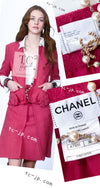CHANEL 09A Coral Pink Boucle Wool TWeed Skirt 36 シャネル コーラル ピンク ブークレ ウール ツイード スカート 即発