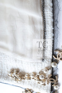 CHANEL 09S White Ivory Black Trim CC Button Jacket 40 シャネル ホワイト アイボリー ブラック トリム CC ココボタン ジャケット 即発 - TC JAPAN