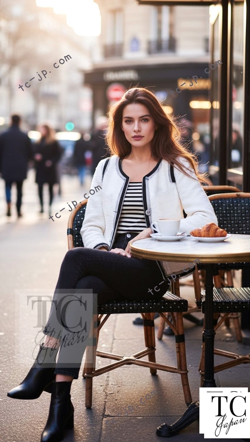 CHANEL 09S White Ivory Black Trim CC Button Jacket 40 シャネル ホワイト アイボリー ブラック トリム CC ココボタン ジャケット 即発