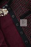 CHANEL 15A Wine Red Trim Wool Cotton Tweed Jacket 34 シャネル ワイン レッド ボルドー トリム ウール コットン ツイード  ジャケット 即発