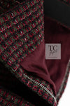 CHANEL 15A Wine Red Trim Wool Cotton Tweed Jacket 34 シャネル ワイン レッド ボルドー トリム ウール コットン ツイード  ジャケット 即発