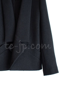 CHANEL 14B Black Metallic CC Buttons Wool Tweed Jacket 34 38 シャネル ジャケット CHANEL 14B ブラック メタリック ココボタン ウール ツイード 34 38