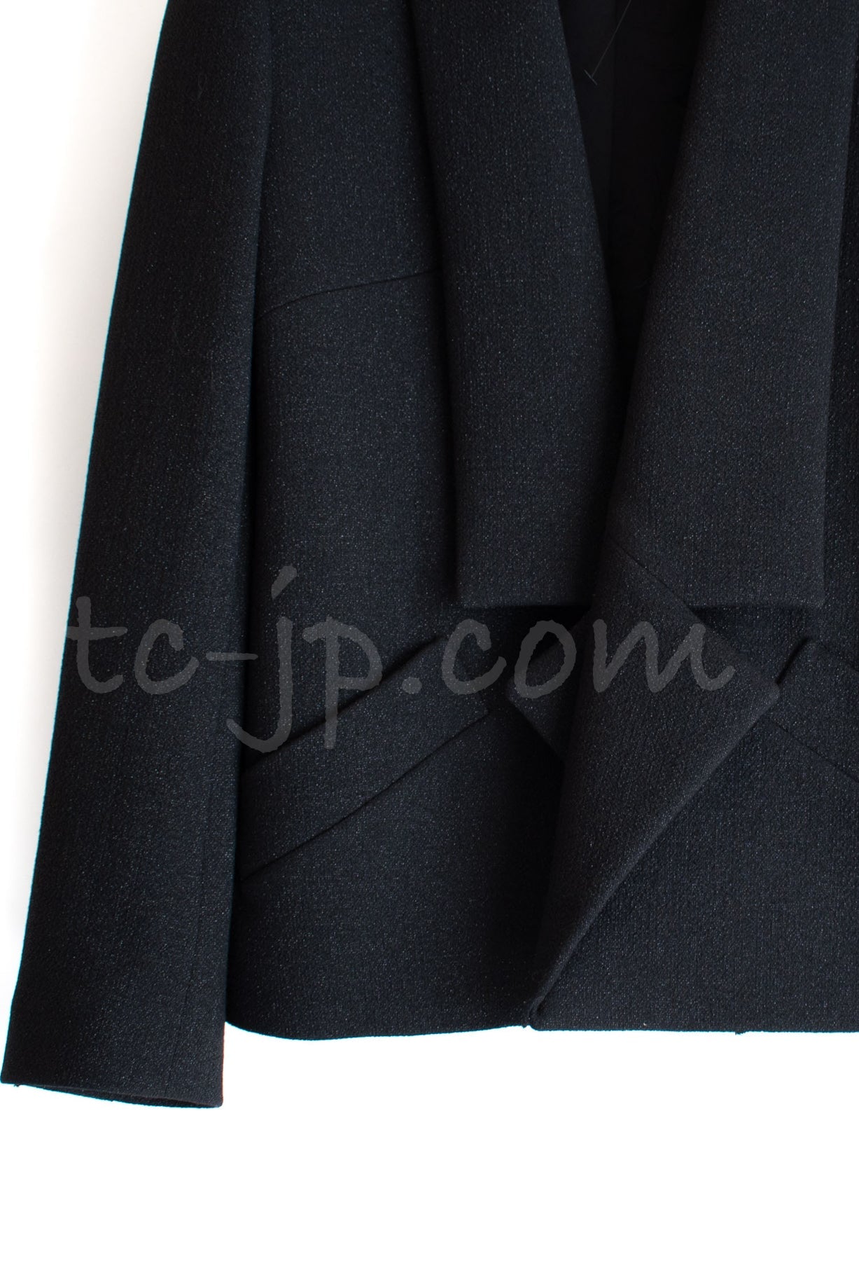 CHANEL 14B Black Metallic CC Buttons Wool Tweed Jacket 34 38 シャネル ジャケット CHANEL 14B ブラック メタリック ココボタン ウール ツイード 34 38