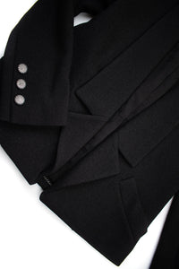 CHANEL 14B Black Metallic CC Buttons Wool Tweed Jacket 34 38 シャネル ジャケット CHANEL 14B ブラック メタリック ココボタン ウール ツイード 34 38