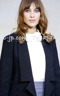 CHANEL 14B Black Metallic CC Buttons Wool Tweed Jacket 34 38 シャネル ジャケット CHANEL 14B ブラック メタリック ココボタン ウール ツイード 34 38 - TC JAPAN