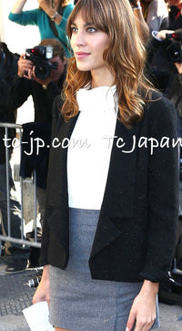 CHANEL 14B Black Metallic CC Buttons Wool Tweed Jacket 34 38 シャネル ジャケット CHANEL 14B ブラック メタリック ココボタン ウール ツイード 34 38 - TC JAPAN