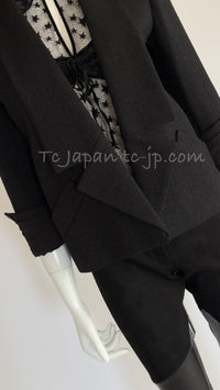 CHANEL 14B Black Metallic CC Buttons Wool Tweed Jacket 34 38 シャネル ジャケット CHANEL 14B ブラック メタリック ココボタン ウール ツイード 34 38 - TC JAPAN
