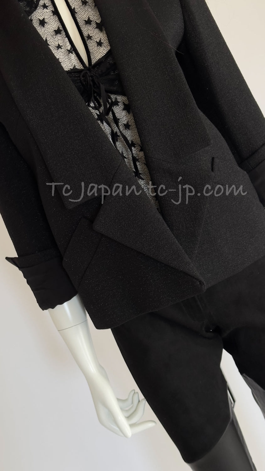 CHANEL 14B Black Metallic CC Buttons Wool Tweed Jacket 34 | UK