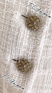 CHANEL 12PF Ivory Gripoix Button Cotton Tweed Jacket 36 38 シャネル ジャケット CHANEL 12PF アイボリー グリポア宝石ボタン コットン ツイード 36 38