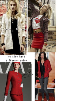 CHANEL 12PF Ivory Gripoix Button Cotton Tweed Jacket 36 38 シャネル ジャケット CHANEL 12PF アイボリー グリポア宝石ボタン コットン ツイード 36 38