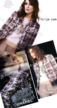 CHANEL 08C Beige Maroon Red Multicolor Tweed Skirt 36 シャネル ベージュ マルーン レッド マルチカラー ツイード スカート 即発