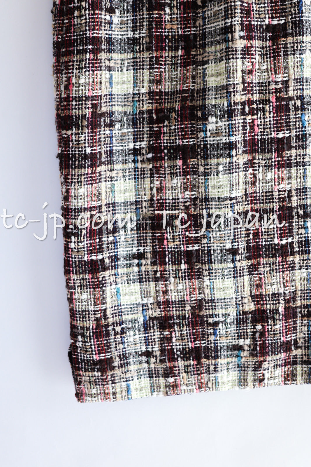 CHANEL 08C Beige Maroon Red Multicolor Tweed Skirt 36 シャネル ベージュ マルーン レッド マルチカラー ツイード スカート 即発