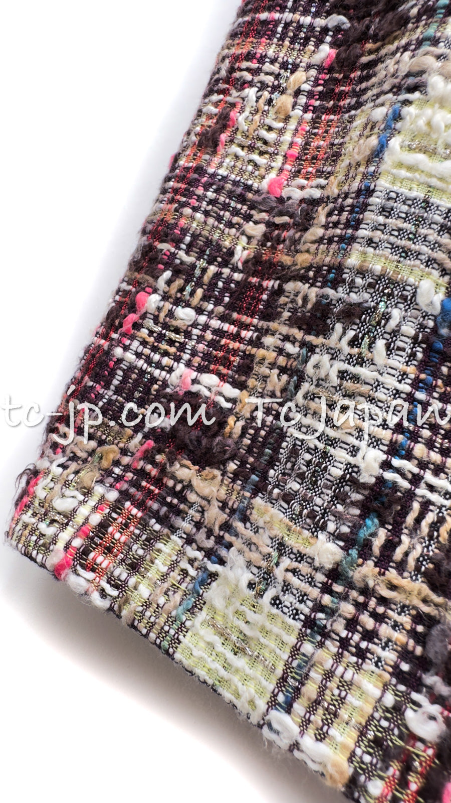 CHANEL 08C Beige Maroon Red Multicolor Tweed Skirt 36 シャネル ベージュ マルーン レッド マルチカラー ツイード スカート 即発