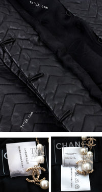 CHANEL 03A Black Lamb Skin Leather Jacket 34 シャネル ブラック ラム スキン レザー ジャケット 即発