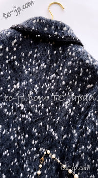 CHANEL Jacket 01A Navy Dark Gray Wool Tweed 38 40 42 | HK