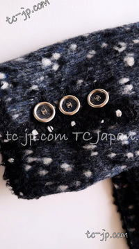 CHANEL Jacket 01A Navy Dark Gray Wool Tweed 38 40 42 | HK