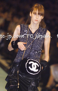 CHANEL Jacket 01A Navy Dark Gray Wool Tweed 38 40 42 | HK