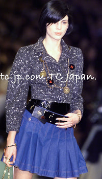CHANEL Jacket 01A Navy Dark Gray Wool Tweed 38 40 42 | HK