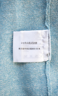 CHANEL 13C Baby Blue Cashmere Linen Super Soft Knit Cardigan 40 18