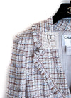 CHANEL 04S Beige Brown Ivory Silk Wool Tweed Jacket 38 シャネル ベージュ ブラウン アイボリー シルク ウール ツイード ジャケット 即発