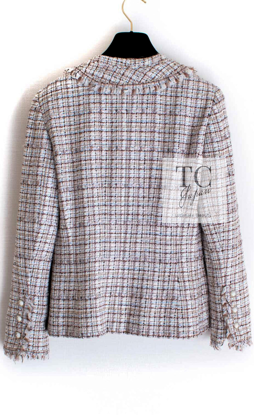 シャネル ジャケット CHANEL ベージュ ブラウン アイボリー
