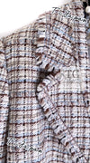 CHANEL 04S Beige Brown Ivory Silk Wool Tweed Jacket 38 シャネル ベージュ ブラウン アイボリー シルク ウール ツイード ジャケット 即発