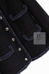 CHANEL 13A Little Black Jacket Navy Braid Trim Wool Silk Tweed 36 38 シャネル リトル ブラック ジャケット ネイビー ブレイド トリム ウール シルク ツイード 女優 チェ・ジュウ 即発