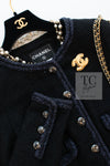 CHANEL 13A Little Black Jacket Navy Braid Trim Wool Silk Tweed 36 38 シャネル リトル ブラック ジャケット ネイビー ブレイド トリム ウール シルク ツイード 女優 チェ・ジュウ 即発