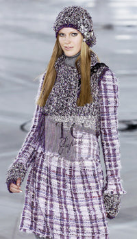 CHANEL 05A Purple Lavender Wool Soft Lesage Tweed Jacket Skirt Suit 38 40 42 シャネル パープル ラベンダー ソフト ウール ルサージュ ツイード ジャケット スカート スーツ 即発