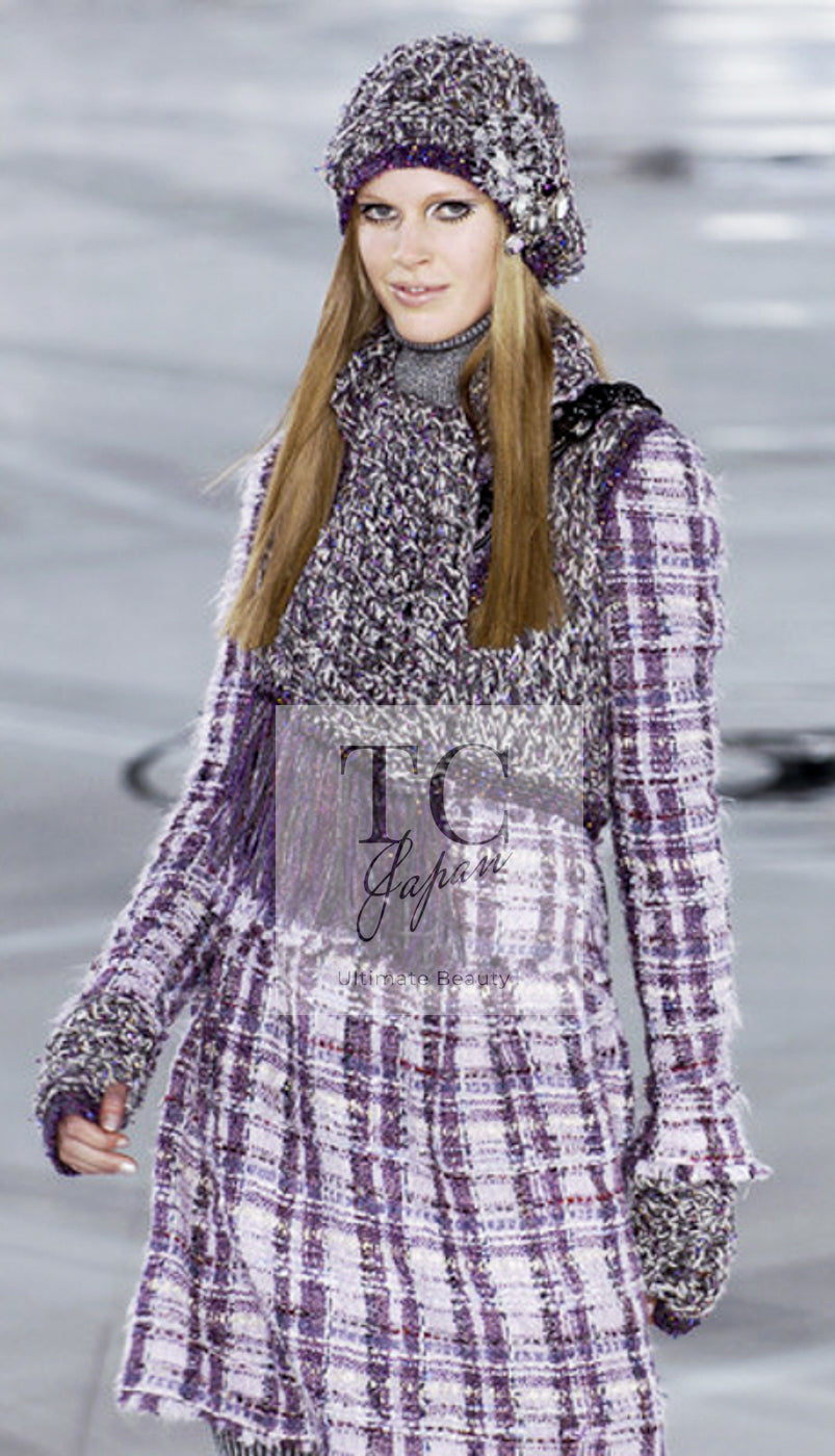 CHANEL 05A Purple Lavender Wool Soft Lesage Tweed Jacket Skirt Suit 38 40 42 シャネル パープル ラベンダー ソフト ウール ルサージュ ツイード ジャケット スカート スーツ 即発
