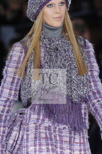 CHANEL 05A Purple Lavender Wool Soft Lesage Tweed Jacket Skirt Suit 38 40 42 シャネル パープル ラベンダー ソフト ウール ルサージュ ツイード ジャケット スカート スーツ 即発