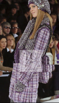 CHANEL 05A Purple Lavender Wool Soft Lesage Tweed Jacket Skirt Suit 38 40 42 シャネル パープル ラベンダー ソフト ウール ルサージュ ツイード ジャケット スカート スーツ 即発