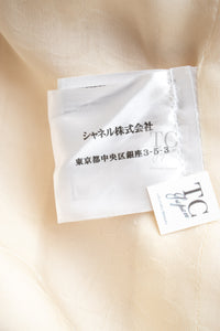 CHANEL 12PF Ivory Silver Metallic Trim Silk Wool Tweed Jacket 38 シャネル アイボリー シルバー メタリック トリム シルク ウール ツイード ジャケット 即発