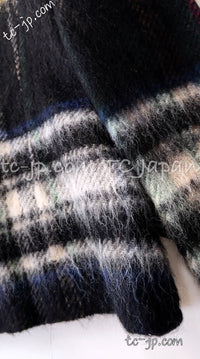 CHANEL 13PF Green Mix Wool Alpaca Mohair Checked Jacket 36 シャネル グリーン ミックス ウール アルパカ モヘア チェック ジャケット 即発