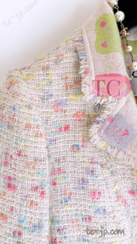 CHANEL 04A Ivory Multi Cashmere Lining Tweed Jacket 36 シャネル アイボリー カシミア 裏地 マルチカラー ツイード ジャケット 即発