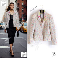 CHANEL 04A Ivory Multi Cashmere Lining Tweed Jacket 36 シャネル アイボリー カシミア 裏地 マルチカラー ツイード ジャケット 即発