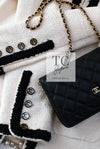 CHANEL 02S Ivory Black Trim Wool Tweed Zipper Coat Jacket 38 シャネル アイボリー ブラック トリム ウール ツイード ジッパー コート ジャケット 即発