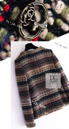 CHANEL 15PF Beige Green Black Multi Tweed Jacket 38 シャネル ベージュ グリーン ブラック マルチカラー ツイード ジャケット 即発