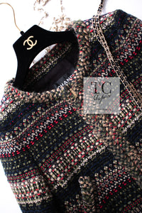 CHANEL 15PF Beige Green Black Multi Tweed Jacket 38 シャネル ベージュ グリーン ブラック マルチカラー ツイード ジャケット 即発