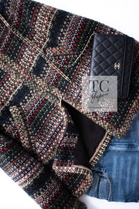 CHANEL 15PF Beige Green Black Multi Tweed Jacket 38 シャネル ベージュ グリーン ブラック マルチカラー ツイード ジャケット 即発