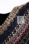 CHANEL 15PF Beige Green Black Multi Tweed Jacket 38 シャネル ベージュ グリーン ブラック マルチカラー ツイード ジャケット 即発