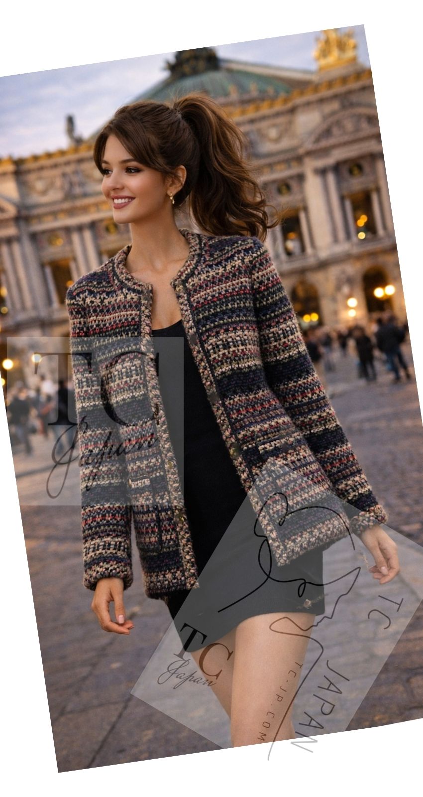 CHANEL 15PF Beige Green Black Multi Tweed Jacket 38 シャネル ベージュ グリーン ブラック マルチカラー ツイード ジャケット 即発 - TC JAPAN