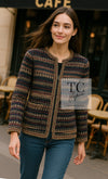 CHANEL 15PF Beige Green Black Multi Tweed Jacket 38 シャネル ベージュ グリーン ブラック マルチカラー ツイード ジャケット 即発