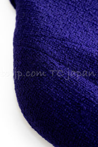 CHANEL 91A Vintage Dark Purple Wool Tweed Double Jacket Coat 34 36 シャネル ヴィンテージ レッド ウール ツイード ダブル ジャケット コート 即発
