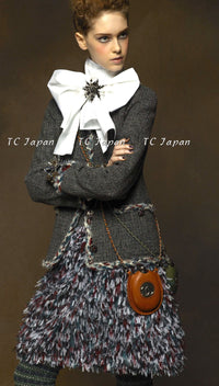 CHANEL 13PF Edinburgh Gray Trim Wool Tweed Jacket 34 シャネル グレー トリミング ウール 100% ツイード ジャケット 即発 - TC JAPAN