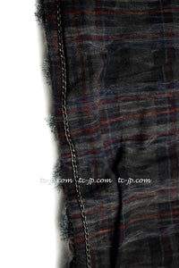 CHANEL 13PF Edinburgh Gray Trim Wool Tweed Jacket 34 シャネル グレー トリミング ウール 100% ツイード ジャケット 即発