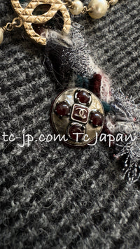 CHANEL 13PF Edinburgh Gray Trim Wool Tweed Jacket 34 シャネル グレー トリミング ウール 100% ツイード ジャケット 即発 - TC JAPAN