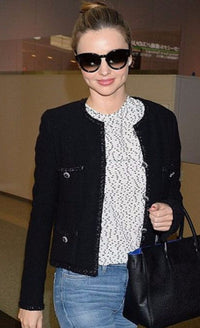 CHANEL 08A Little Black Jacket Tweed Wool 36 シャネル リトル ブラック ジャケット ツイード ウール 即発 - TC JAPAN