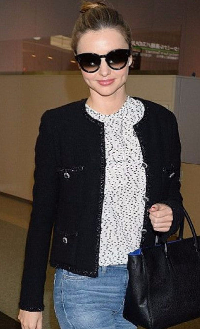 CHANEL 08A Little Black Jacket Tweed Wool 36 シャネル リトル ブラック ジャケット ツイード ウール 即発 - TC JAPAN