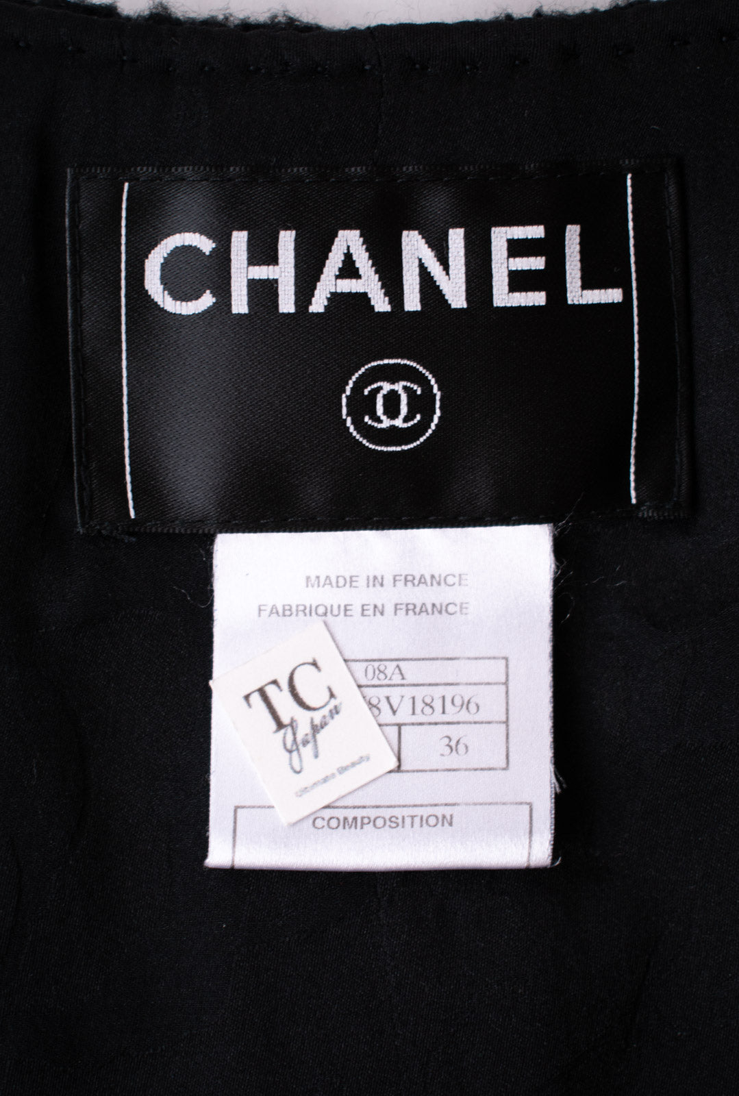 CHANEL 08A Little Black Jacket Tweed Wool 36 シャネル リトル ブラック ジャケット ツイード ウール 即発 - TC JAPAN